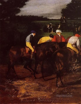 Edgar Degas Painting - jockeys at epsom 1862 Edgar Degas